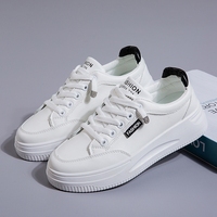 Chaussures décontractées pour femmes chaussures de sport en cuir PU plates respirantes pour la marche et le fitness