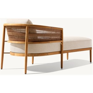 Muebles de <span class=keywords><strong>Exterior</strong></span>, Sillas para Piscina, Tumbona, Respaldo Curvo, <span class=keywords><strong>Cama</strong></span> de Madera de Teca Sólida para Exteriores - Product Image 2