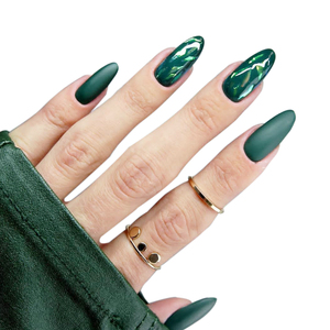 Su misura di lusso di bellezza verde opaco e marmo rosso di stampa acrilico lungo stiletto premere on falso fai da te 3d di arte del chiodo dito unghie