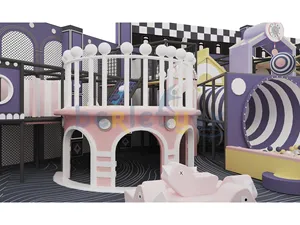 Customized Pink Theme Indoor Infant Playground Amusement Equipment Trampoline