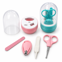 Kit de soins des ongles pour bébé en gros avec ciseaux, coupe-ongles, lime et étui, plusieurs couleurs