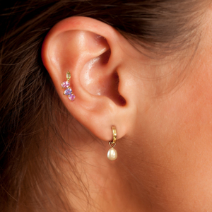Pendientes de Aro de Plata de Ley S925 con Perlas de 10 mm, Joyería Moderna con Perlas, Chapados en Oro - Product Image 4