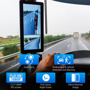 Système <span class=keywords><strong>de</strong></span> surveillance par caméra AI CMS pour rétroviseur électronique 12,3 pouces, 2CH/4CH AHD 1080P pour la sécurité des bus et des camions - Product Image 5
