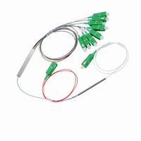 Hybrid 1x9 PLC Splitter Unbalanced Low Insertion Loss FTTH FTTx Telecom Fiber Optic Splitter SC/APC Connector 1m Length
