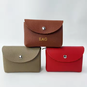 Mini monedero de piel sintética con nombre personalizado y bolsa de almacenamiento de efectivo para mujer, tarjetero de piel sintética con guijarros suaves - Product Image 4