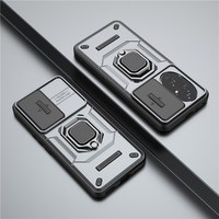 Coque de téléphone For Honor 200 5G avec protection d'objectif et béquille en PC et TPU