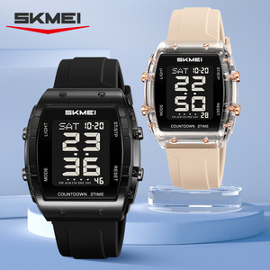 Skmei Digital Watch Unisex Silicone Strap 50m Waterproof Electronic Wristwatch With Light And Countdown Feature - Product Image 1