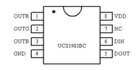 Circuit d'entraînement à courant Constant de LED à 3 canaux UCS1903 UCS1903B UCS1903BC SOP8 puce de pilote de LED