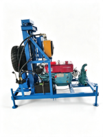 Petite machine de forage de puits d'eau mobile, 150 m, plateforme diesel portable pour l'eau potable domestique