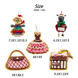 手工闪光连衣裙形姜饼，带可爱包圣诞树悬挂圣诞派对礼品装饰 - Product Image 6