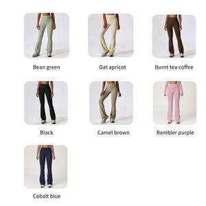 Offre Spéciale femmes solide Flare Leggings jambe large serré hanche <span class=keywords><strong>nue</strong></span> levage Yoga <span class=keywords><strong>danse</strong></span> <span class=keywords><strong>du</strong></span> <span class=keywords><strong>ventre</strong></span> taille haute Micro <span class=keywords><strong>ventre</strong></span> grande taille décontracté - Product Image 2