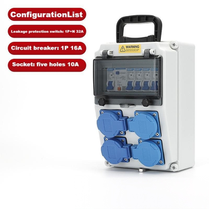 Boîtier de prises 1P+N 32A RCD + 1P16A MCB + 5 prises 10A. Personnalisation possible, contactez le service client pour un devis. Boîtier de prises. - Product Image 2