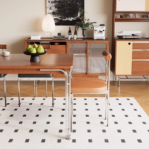 Mesa de comedor de madera maciza de estilo japonés nórdico de mediados de siglo con sillas, diseño pequeño Rectangular Medieval para uso en hoteles - Product Image 4