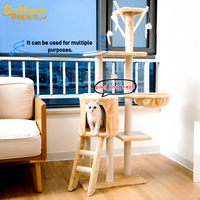 Grande tour d'activités pour chat d'intérieur avec structure d'escalade luxueuse en peluche, incluant hamac et griffoir