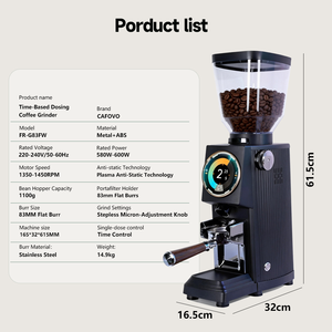 Molinillo de Café Eléctrico Comercial con Control de Tiempo, Dosificación Automática Inteligente, Pantalla Táctil LED, Ajustes Programables, Muelas Planas de 83 mm para Espresso - Product Image 6
