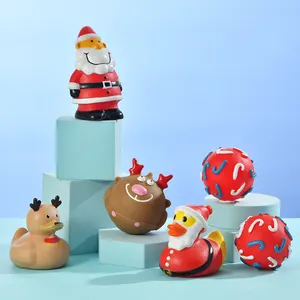 厂家2英寸乙烯基Pvc动物浴鸭玩具圣诞黄鸭儿童浴鸭儿童玩具