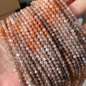 4 mét Micro mặt Vòng đá quý tự nhiên hạt vòng Loose đá hạt đối với trang sức làm 4 mét Citrine Rose thạch anh pha lê hạt - Product Image 5