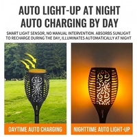 Lampe torche solaire LED à effet de flamme IP65 pour extérieur, lampe décorative de paysage avec effets RGB et de flamme vacillante