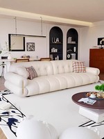 Canapé en cuir luxueux, ensemble de canapés modernes et simples pour salon, ensemble de canapés nuages crème de luxe léger de style français, mobilier
