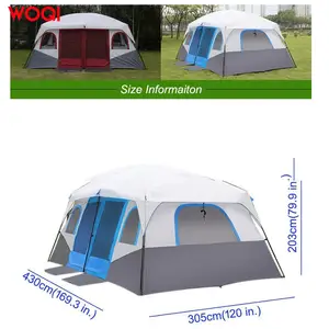 Grande tenda del Tunnel di lusso quattro stagioni di WOQI, baldacchino, tenda da campeggio all'aperto