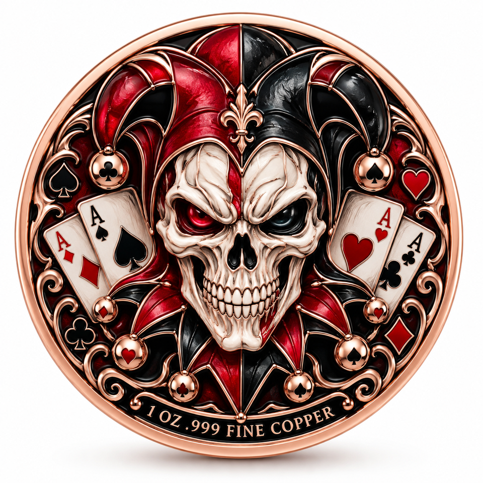 1oz 999 Pure Copper Coin Custom Skeleton Card Elements Brainstorming ...