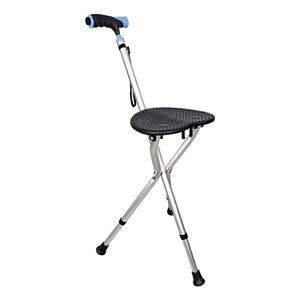 Elderly Walking Stick Chair Folding <b>Portable</b> Cane With <b>Stool</b> Non Slip 300 Lb Load Capacity For Travel And Rehabilitation - Product Image 3