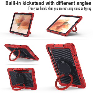 Funda de Silicona Premium a Prueba de Golpes con Asa Giratoria para Tablet, para Viajes de Negocios, con Soporte Plegable y Correa para <span class=keywords><strong>Samsung</strong></span> <span class=keywords><strong>Tab</strong></span> <span class=keywords><strong>S7</strong></span> FE - Product Image 5
