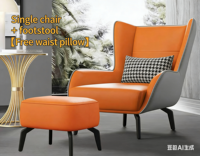 Fauteuil Lounge Individuel Style Nordique, Chaise d'Appoint Design Moderne, Canapé de Détente pour Salon et Coin Lecture à Domicile