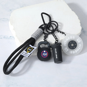 2026 New Arrival Charm <b>Weight</b> Fitness <b>Barbell</b> Gym Keychain for Exercise 3D Mini Customized Sports Kettlebell Keychains - Product Image 2