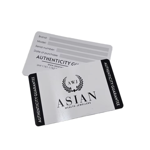 Nhà Máy Giá in nhanh biểu tượng tùy chỉnh tiêu chuẩn Glossy nhựa bảo hành thẻ giấy chứng nhận tính xác thực thẻ - Product Image 1