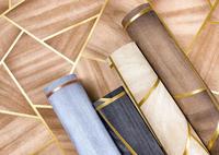 Nouveau Papier Peint Métallique PVC Gaufré Profond Tendance 3D, Rouleaux de Papier Peint Géométrique Abstrait