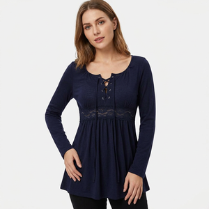 <span class=keywords><strong>Camicette</strong></span> Casual da <span class=keywords><strong>Donna</strong></span> in Maglia Primavera 2021, Maglie Stampate 100% Cotone a Maniche Lunghe con Scollo a O, 180g, Eco-Friendly, Asciugatura Rapida, Traspiranti - Product Image 1