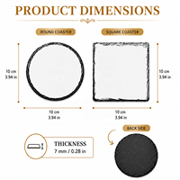 Sous-verre vierge pour sublimation, pour la décoration de table à la maison, dans la cuisine, au café, au restaurant et comme cadeau promotionnel