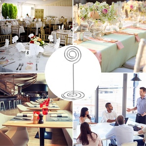 Portanumero da Tavolo Circolare, Supporto in Filo Metallico per Memo, <span class=keywords><strong>Clip</strong></span> Rotonda per Foto e Note per Decorazioni Tavoli Matrimoni e Ristoranti - Product Image 6