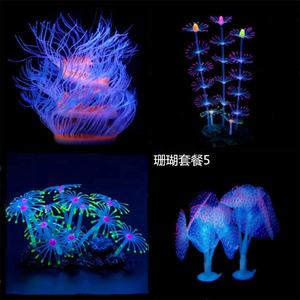 Siliconen Gloeiende Kunstmatige Aquarium Aquarium Koraal Planten Ornament Onderwater Huisdieren Decor - Product Image 4
