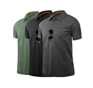 เสื้อยืดโอเวอร์ไซส์ DFT0301-1 แขนสั้น พร้อมแถบติดกระดุมเวทมนตร์ที่แขนขวา กระเป๋าเล็กด้านซ้าย สีเขียว สีกากี สีดำ สีเทา มีปกเสื้อ - Product Image 2