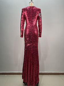 <span class=keywords><strong>Abito</strong></span> da Sera <span class=keywords><strong>Lungo</strong></span> di Alta Qualità <span class=keywords><strong>con</strong></span> <span class=keywords><strong>Paillettes</strong></span> Nere, Scollo a Barca e Silhouette a Tromba - Product Image 5