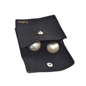 Luxury Embossed Logo 3D Microfiber Suede Gift Pouch <b>Necklace</b> Earrings Jewelry Button Pouch - Product Image 1