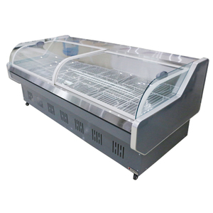 <span class=keywords><strong>Vitrina</strong></span> comercial de carne fresca para supermercado-Mostrador refrigerado al aire libre de acero inoxidable con tapa de vidrio e iluminación LED - Product Image 1