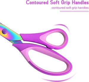 Craft Fabric Scissors with sharp Stainless Steel Blades and Comfortable Soft Grip Suitable for Fabric <b>Sewing</b> and Home Use - Product Image 2