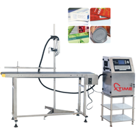Máquina automática de codificación de impresión de inyección de tinta con fecha de caducidad de código de lote de 3 filas de caracteres pequeños con cinta transportadora