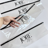 Sac à fermeture éclair en PVC transparent avec logo personnalisé, sac d'emballage en plastique pour extensions de cheveux, pochette zippée mate givrée de haute qualité