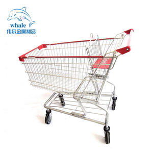 En gros direct de style populaire de supermarché en métal chariot de marchandises, magasin en acier pliant main pousser centre commercial chariot à 4 roues - Product Image 4