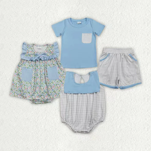 Ensemble de vêtements pour bébés filles, tunique sans manches avec boutons à fleurs, short à volants rose - Product Image 3