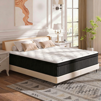Matelas de printemps haut de gamme avec ressorts ensachés, motif tissé imprimé, imperméable, double/twin, pour lit en caissons