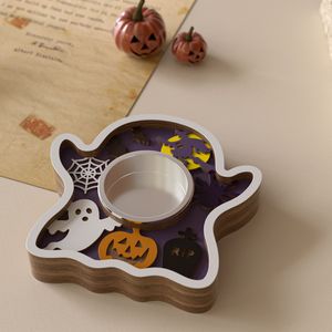 Cimento De Gesso Halloween Pumpkin Candle Holder Silicone Mold Adequado para Ghost Bat Candle Cup Mold Decoração Para Casa - Product Image 6