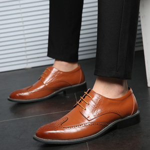 Zapatos Oxford de Cuero para Hombre, con Punta Puntiaguda, Estilo Brogue, Suela de Goma Suave, para Bodas de Verano - Product Image 2