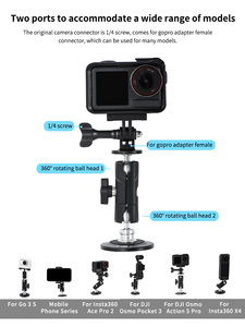 Support magnétique en métal pour caméras sportives, base magnétique en aluminium, support à dégagement rapide pour caméra d'action pour Osmo Insta360 <span class=keywords><strong>GoPro</strong></span> - Product Image 5