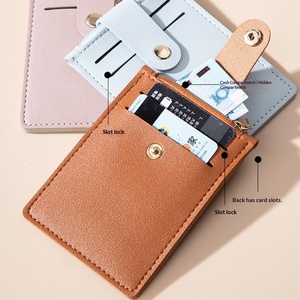 Porte-cartes en PU ultra-fin, grande capacité, plusieurs emplacements pour cartes, porte-monnaie compact et élégant, adapté aux cartes, aux cartes de transport en commun, modèle pour femmes - Product Image 4