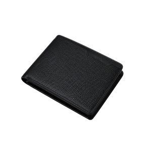 Leather <b>Business</b> <b>Card</b> <b>Case</b> Premium Black Pebbled Bifold Credit <b>Card</b> Organizer Pocket Holder Wholesale - Product Image 2